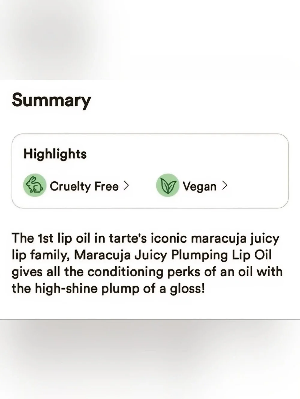 TARTE MARACUJA JUICY PLUMPING LIP OIL.